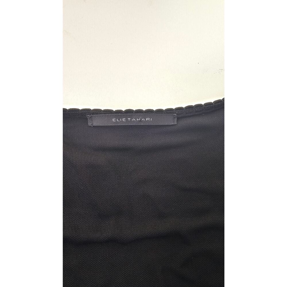 Ellie tahari sz XS (?) Black wrap dress v neck career casual shift mini stretch - Picture 5 of 7